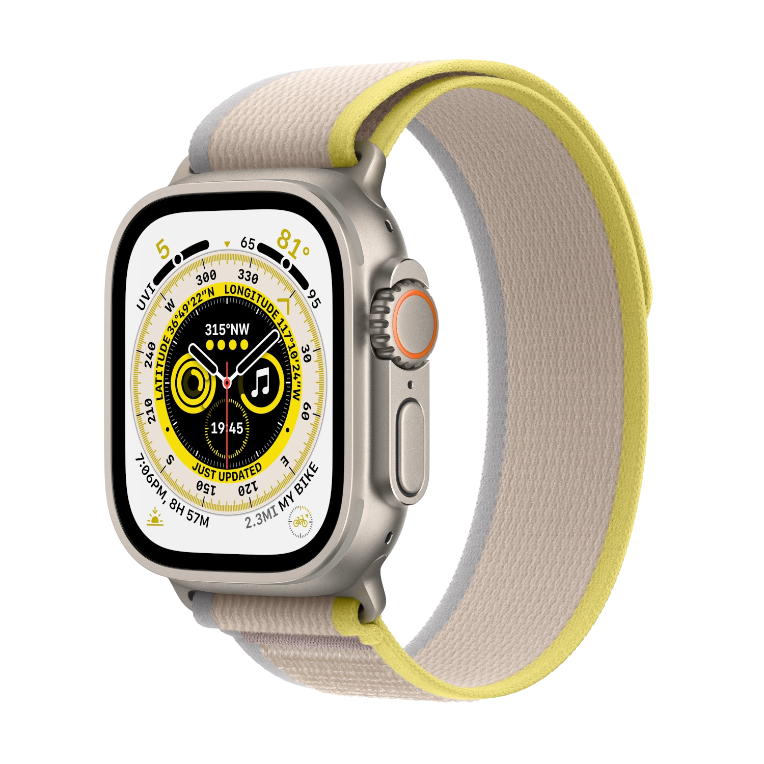 Aanbieding Apple Watch Ultra 49 Mm Yellow Medium/large Trail Loop - 0194253425625