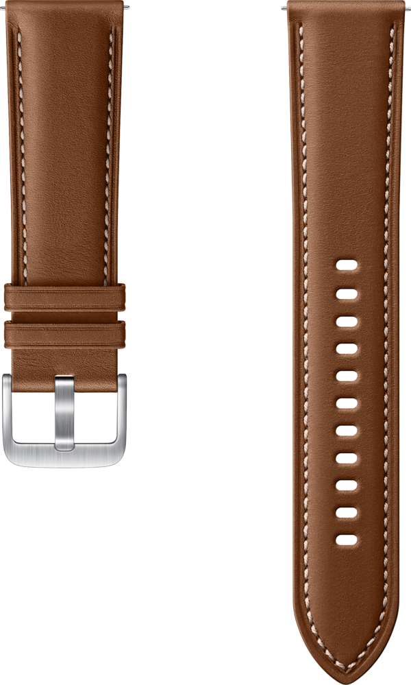 Aanbieding Samsung Galaxy Watch3 Band Leer 20mm Bruin - 8806090558313