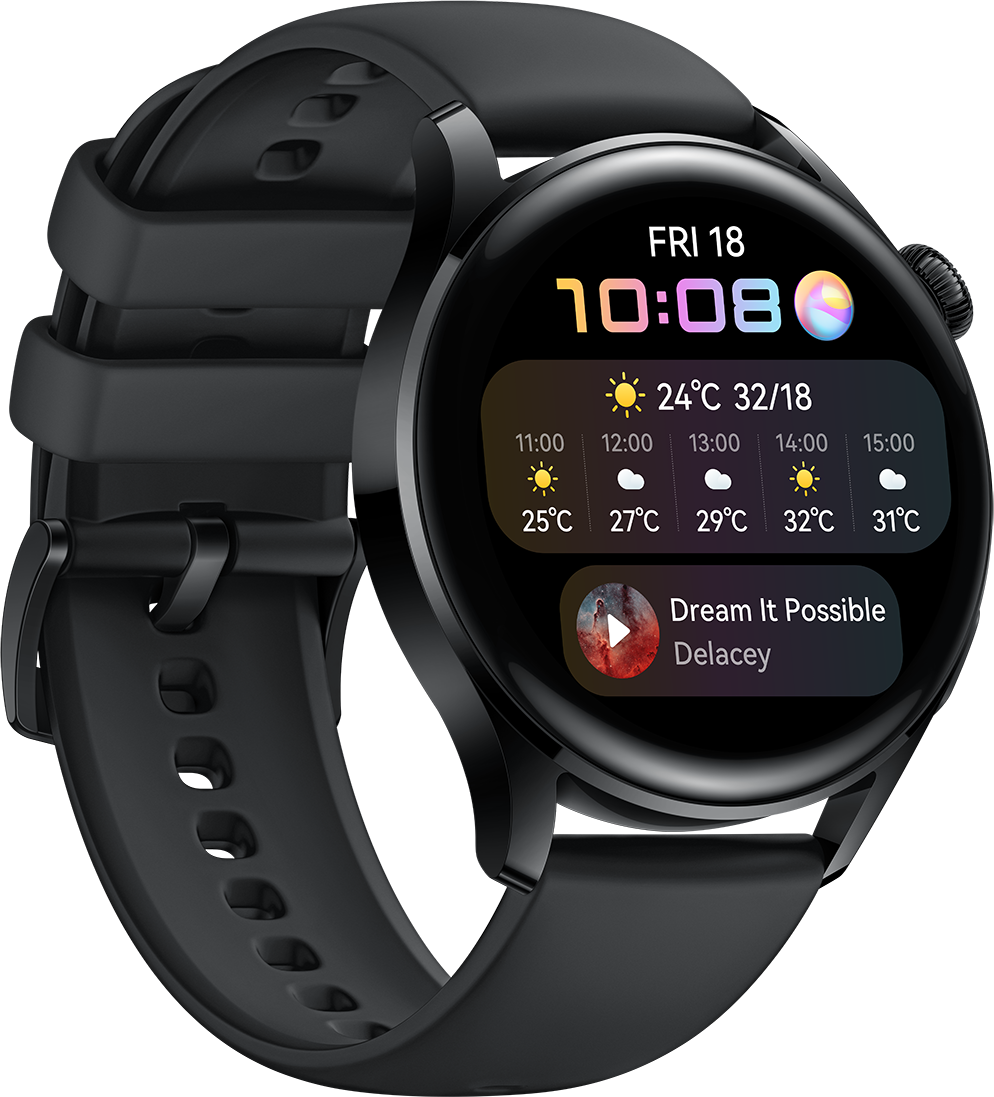 Aanbieding Huawei Watch 3 Active Zwart/zwart - 6941487218820