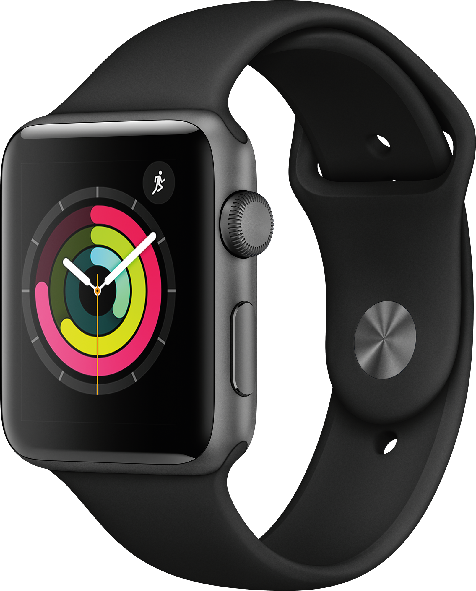 Aanbieding Apple Watch Series 3 42mm Spacegrijs Aluminium / Zwart Sportbandje - 0190198807021