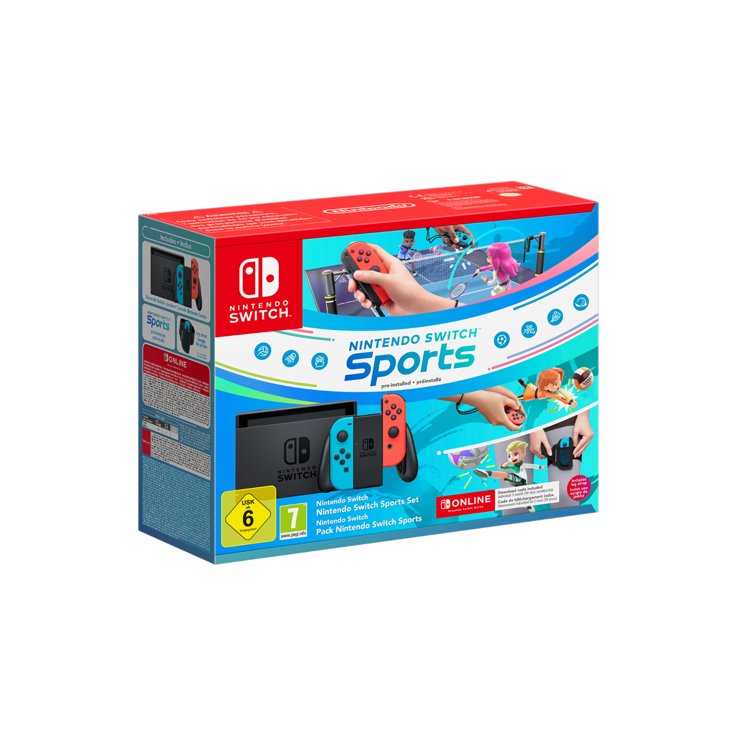 Aanbieding Nintendo Switch Rood En Blauw - Sports + 3 Maanden Nintendo Online - 0045496453657