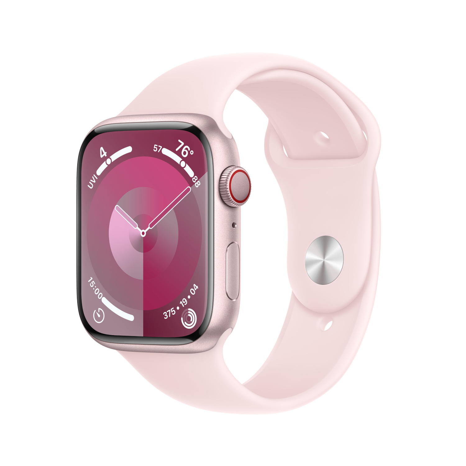 Aanbieding Apple Watch Series 9 Cellular 45 Mm Roze Aluminium Case/lichtroze Sport Band - M/l - 0195949025020