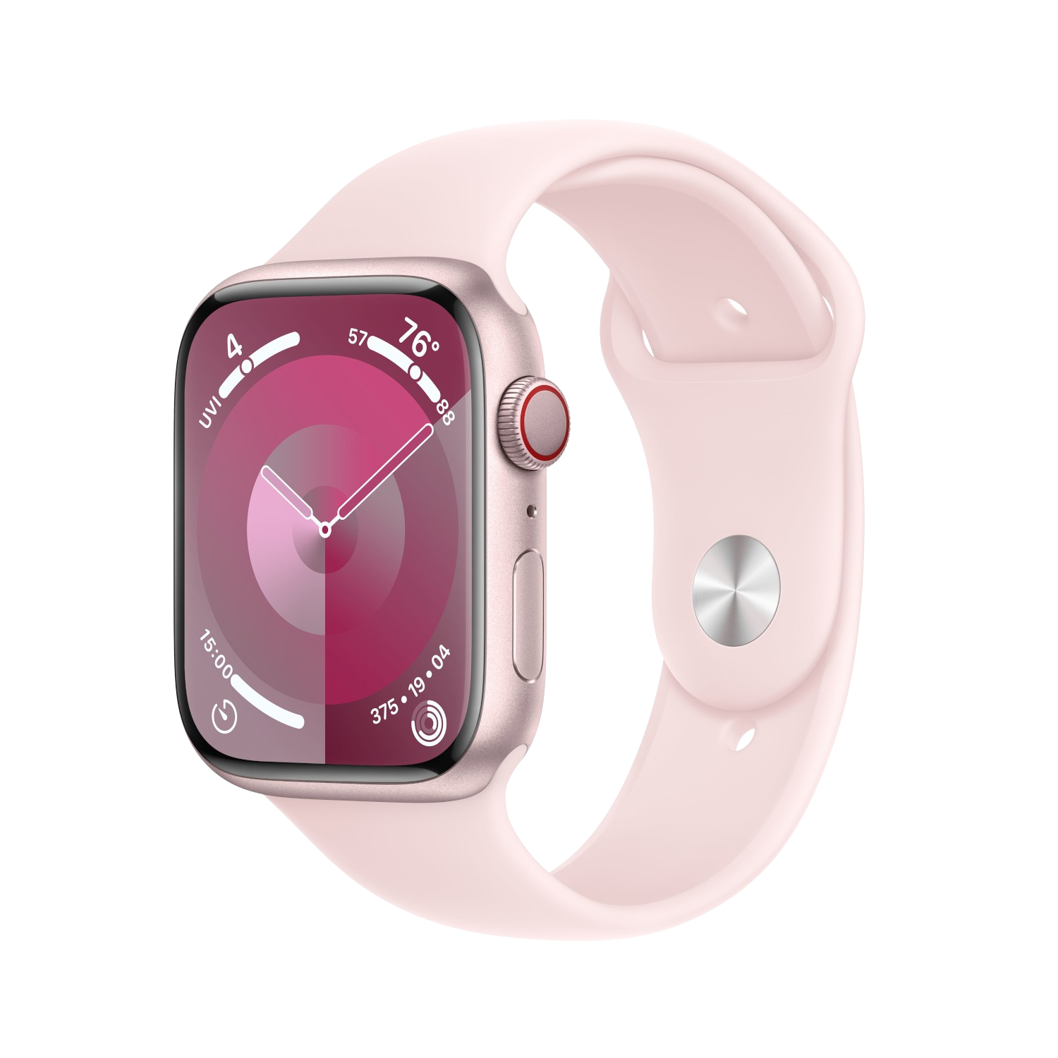 Aanbieding Apple Watch Series 9 Cellular 45 Mm Roze Aluminium Case/lichtroze Sport Band - S/m - 0195949024917