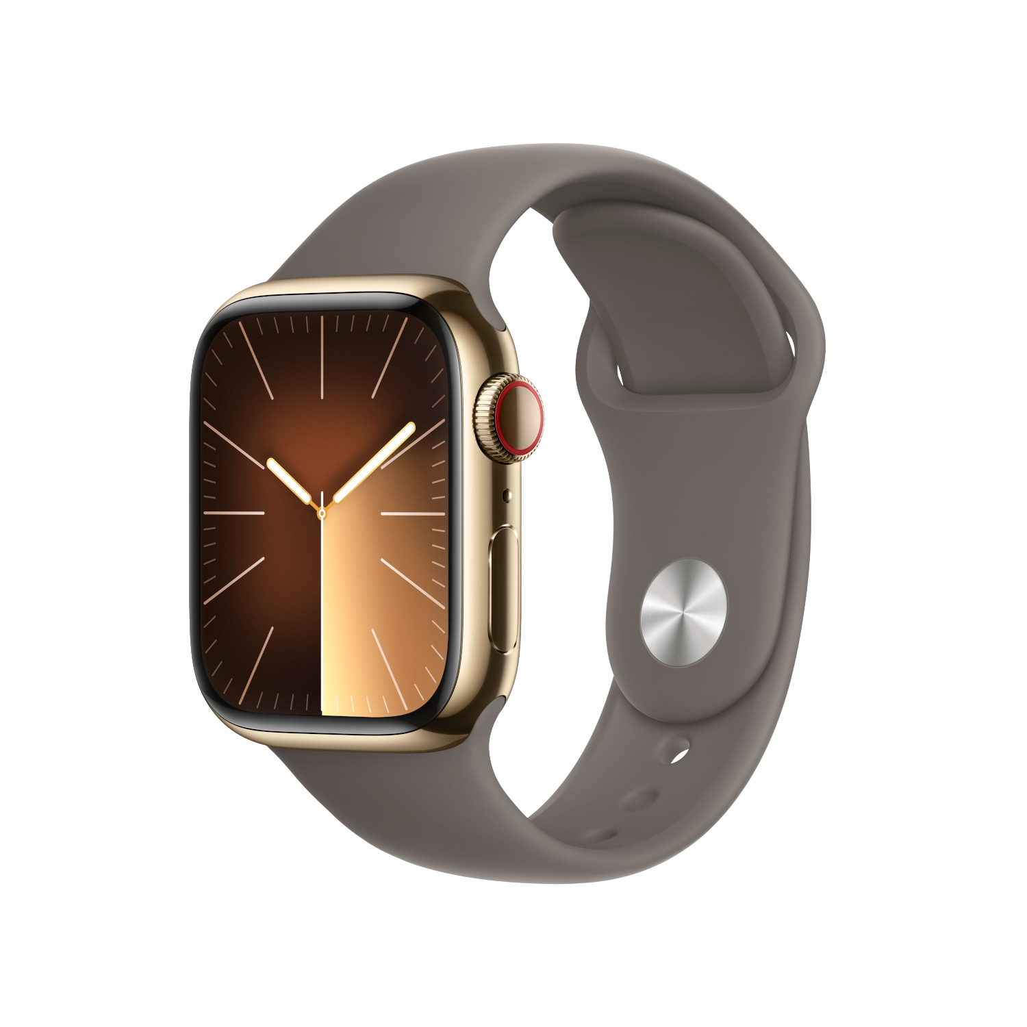Aanbieding Apple Watch Series 9 Cellular 41 Mm Goud Roestvrijstalen Case/klei Sport Band - M/l - 0195949023255