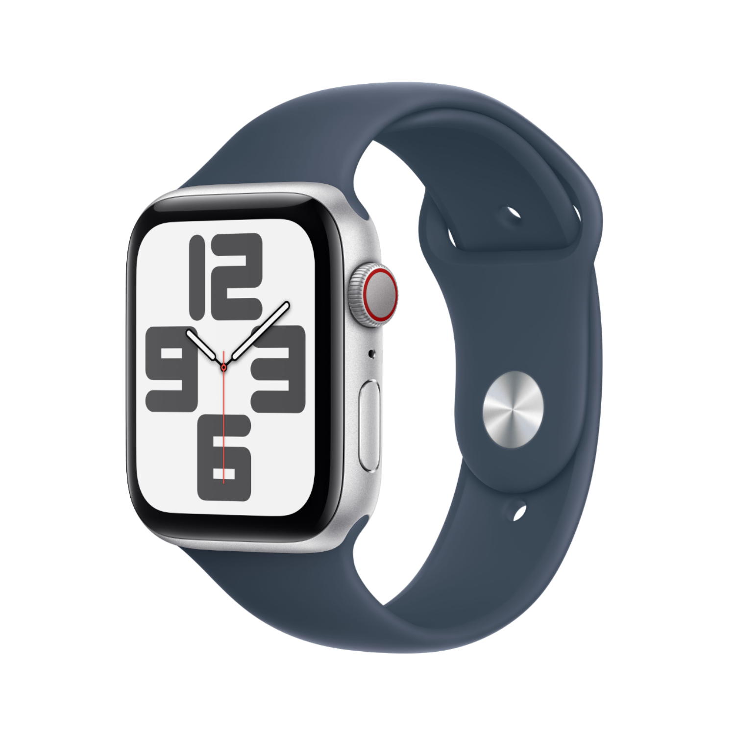 Aanbieding Apple Watch Se GPs + Cellular 44 Mm Zilver Aluminium Case/stormblauw Sport Band - M/l - 0195949007675
