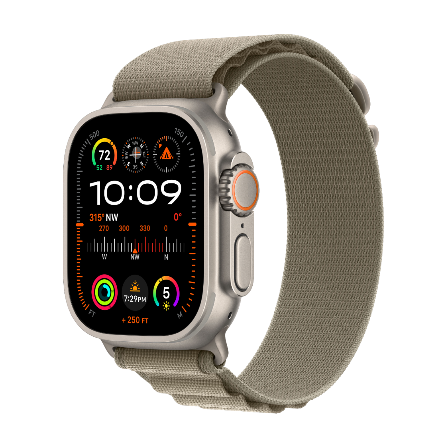 Aanbieding Apple Watch Ultra 2 GPs + Cellular 49 Mm Titanium Case/olijfgroene Alpine Loop - Large - 0194253830078